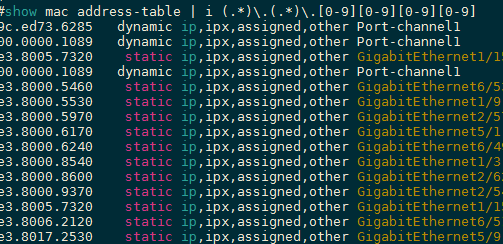 Regex in Cisco IOS